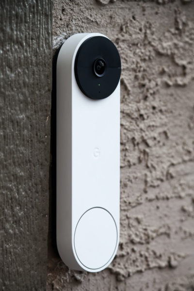 Image of a smart doorbell fixed on a door depicting the best smart doorbell in the market